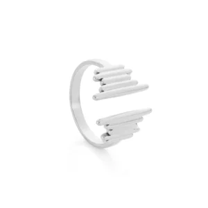 Bague pour femme en acier inoxydable argenté – Modèle leah