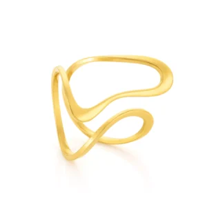 Bague pour femme en acier inoxydable doré – Modèle evelyn