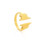 Bague pour femme en acier inoxydable doré – Modèle leah