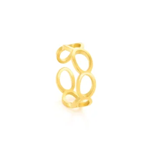Bague pour femme en acier inoxydable doré – Modèle Vivian