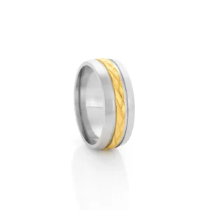 Bague bicolore en acier inoxydable pour homme modèle kingston