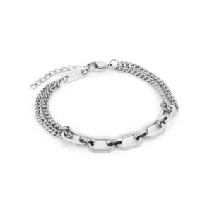 bracelet amelie en acier inoxidable argente pour femme