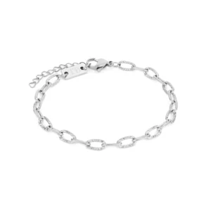 bracelet anne en argenté pour femme en acier inoxydable