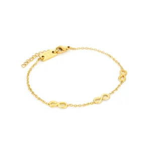 bracelet pour femme en acier inoxydable doré avec infini