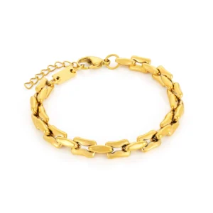 bracelet violetta en acier inoxydable doré pour femme