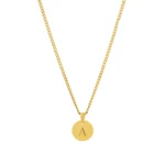 Collier dore Davis pour femme avec pendentif initiale personnalisable