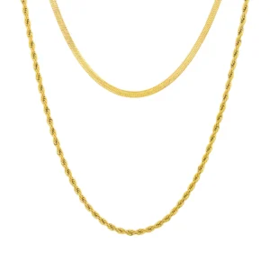 collier doble rang doré pour femme modele caterina