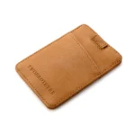 Porte-cartes en cuir marron clair avec protection RFID modele montana