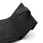 Porte-cartes pour homme en cuir véritable noir (modèle Alaska) avec un emplacement pour carte à accès rapide