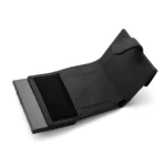 Porte-cartes pour homme en cuir véritable noir (modèle Alaska) avec un emplacement pour carte à accès rapide