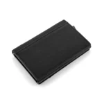 Porte-cartes pour homme en cuir véritable noir (modèle Dakota) avec un emplacement pour carte à accès rapide
